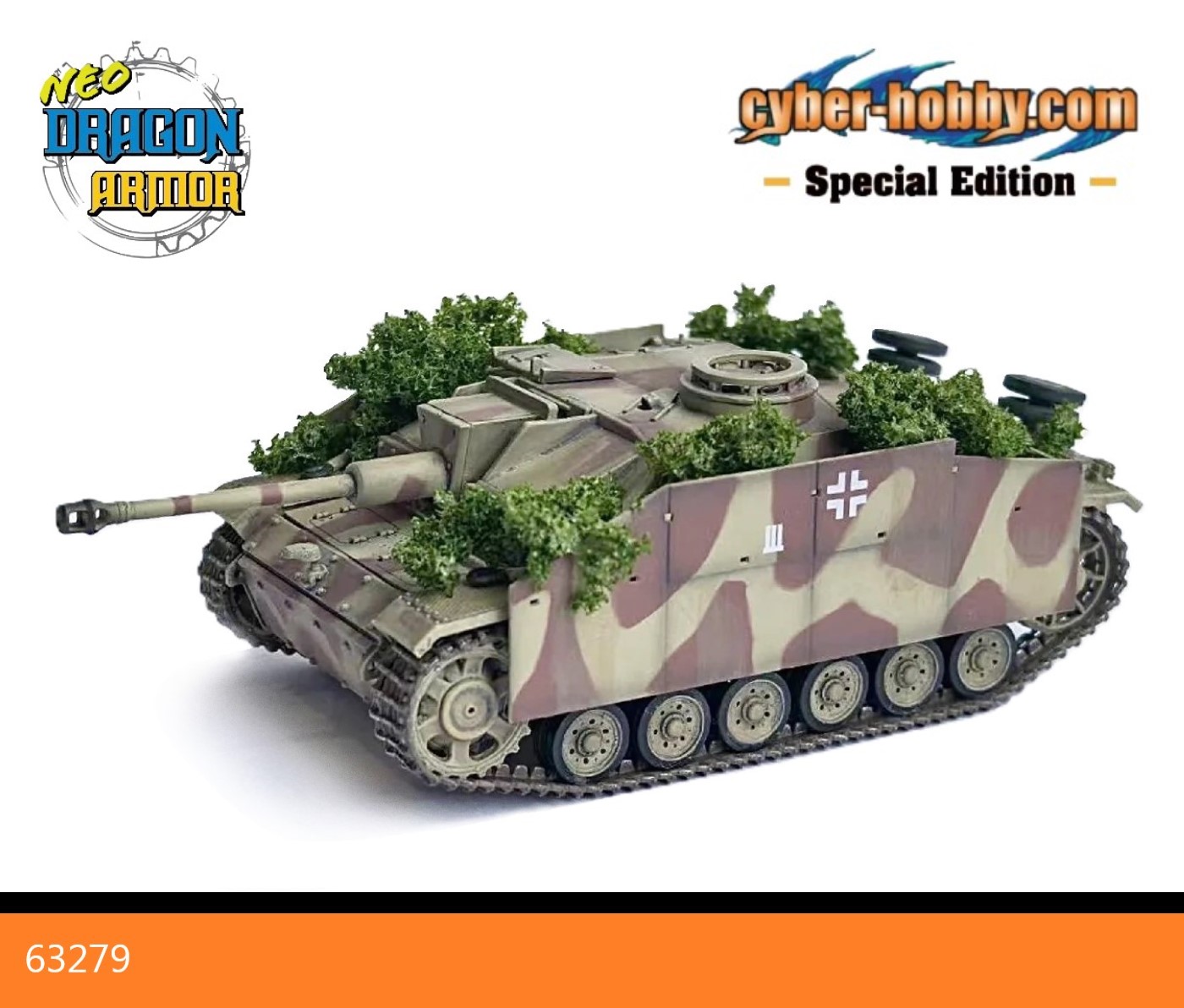 Neo Dragon Armor 63279 - 1:72 StuG.III Ausf.G Early w/Schurzen (Bush Camouflage) Pz.Gren.Div. Kursk 1943 (Cyber Hobby Special Edition)