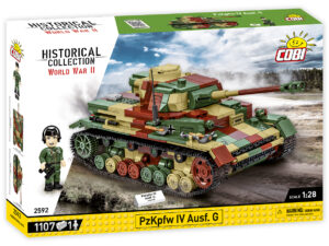 Cobi 2592 (1107pcs) 1:28 Panzer IV Ausf.G, Building Blocks, WWII Historical Collection