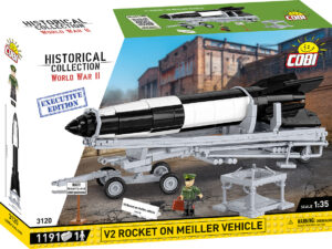 Cobi 3120 (1191pcs) 1:35 V2 Rocket on Meiller Vehicle "Executive Edition" Building Blocks, WWII Historical Collection